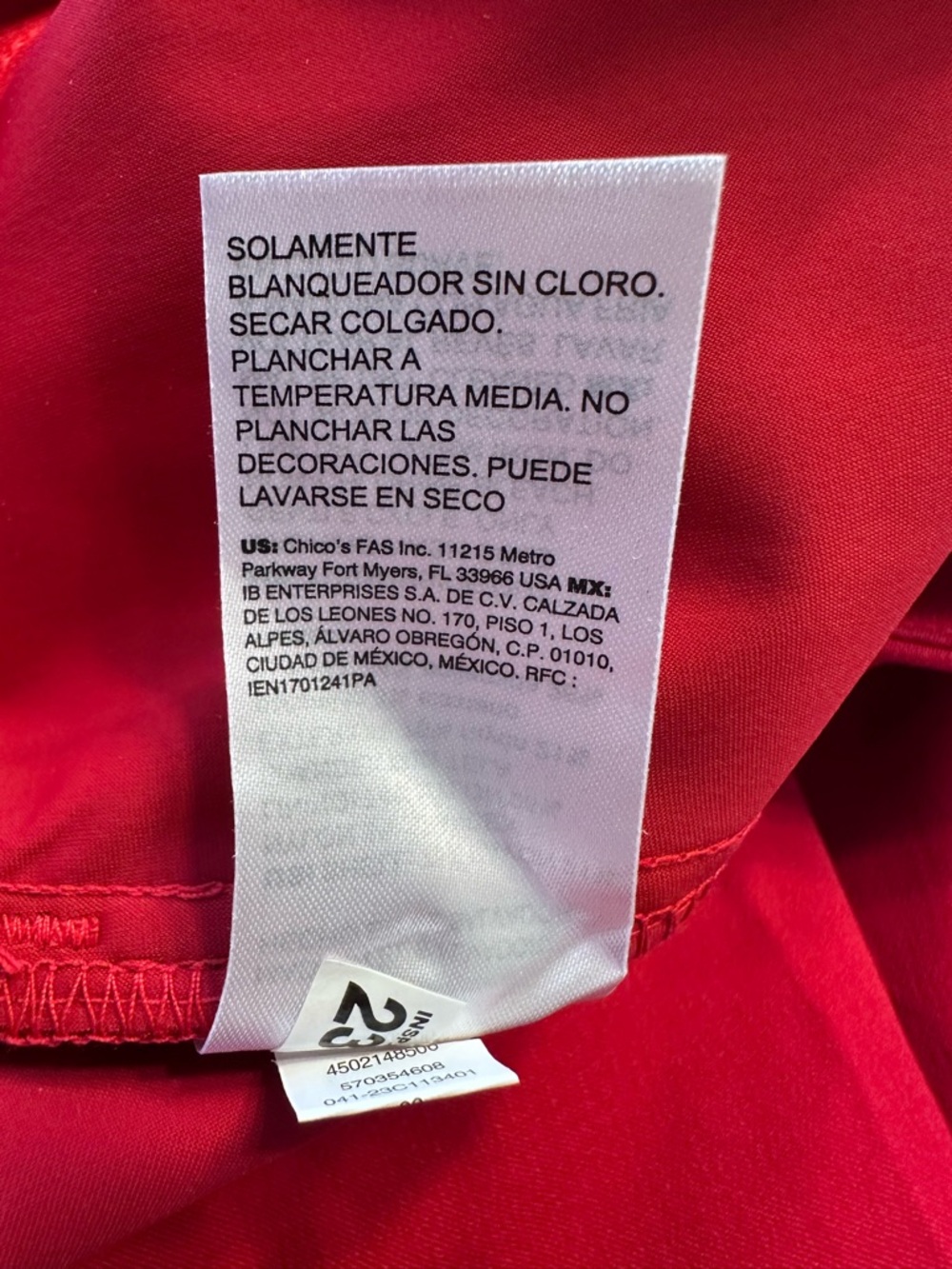 Chico’s So Slimming Brigitte Slim Leg Pants Red Ankle Beaded Hem Size 2R (12) - Picture 13 of 16